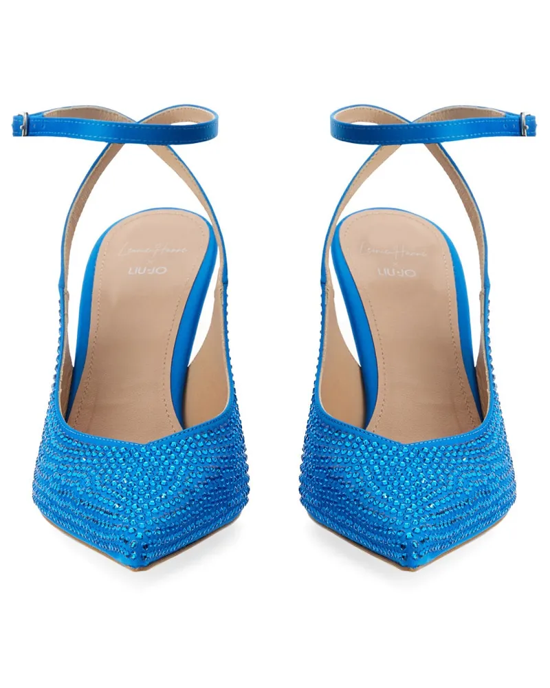 Liu Jo Satin Slingback with Hourglass Heel Heel — Blue Blue