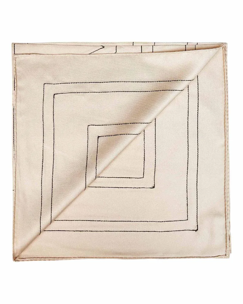 Totême Embroidered Monogram Scarf — Ivory Ivory