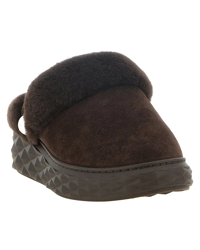 Jimmy Choo Diamond Maxi Mule Slipper — Brown Brown