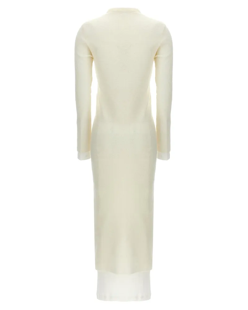 Jil Sander Wool with Removable Petticoat Dress — Cream Cream