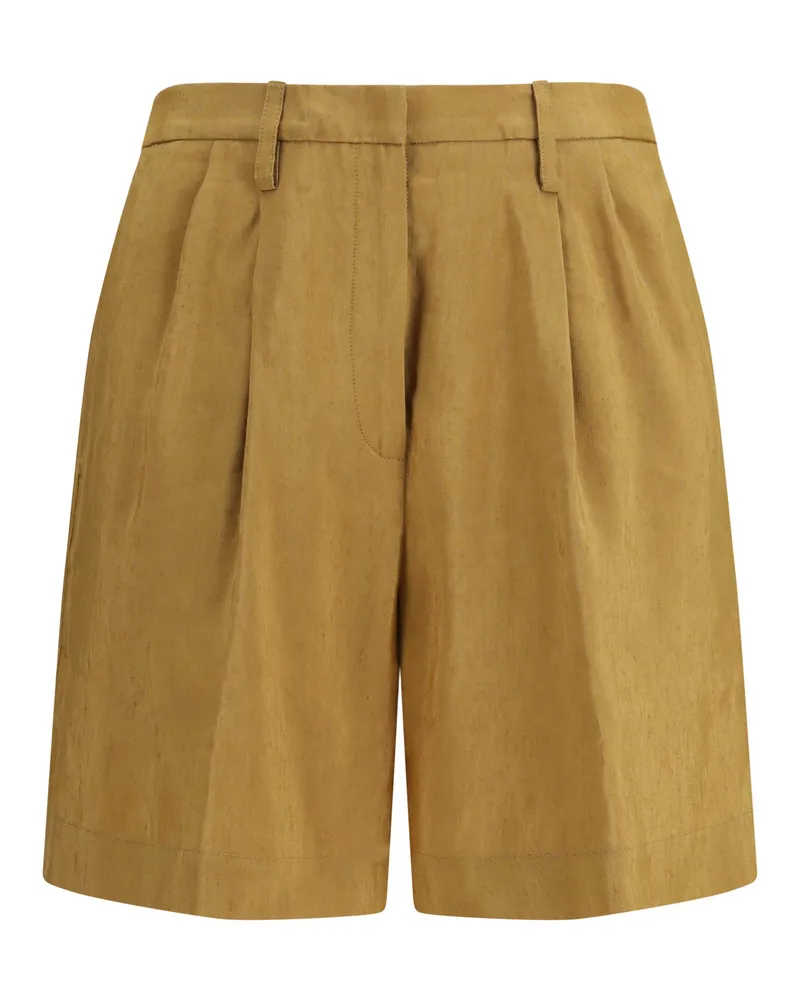 forte_forte Women's Bermuda Pants Gold Linen Trousers Gold