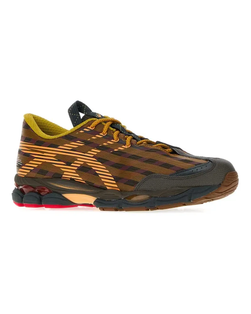 Asics Unisex Printed Canvas Us8-S Gel-Sj33 Sneakers Blackcoffeeorangelily Multicolor