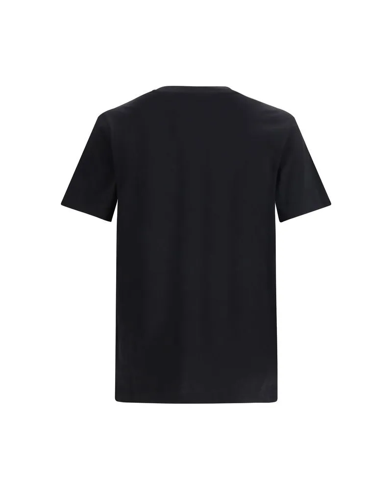 Moschino Men Black Cotton T-Shirt Black