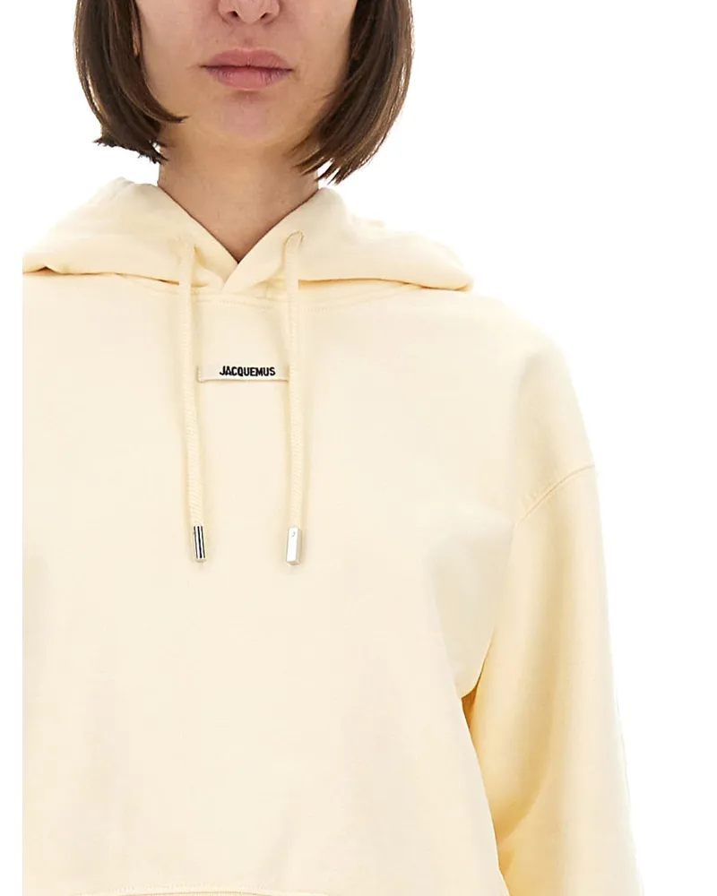 Jacquemus Cotton Grosgrain Hoodie — Beige Beige