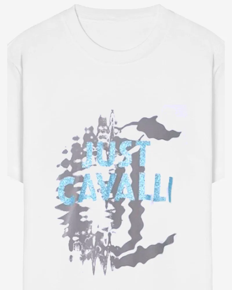 Just Cavalli Men's Cotton T-Shirt White T-Shirts And Polos White