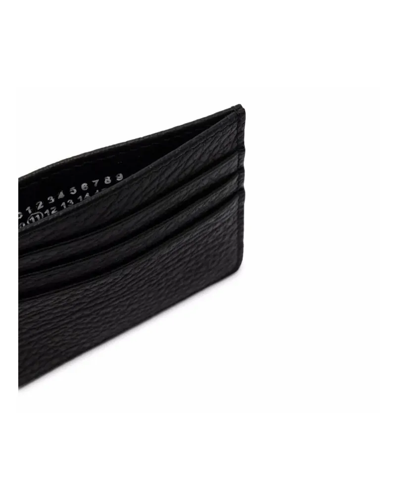 Maison Margiela Four-Stitch Calf Leather Card Case — Black Black