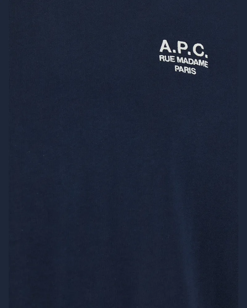 A.P.C. Organic Cotton Crew Neck T-Shirt — Navy Navy