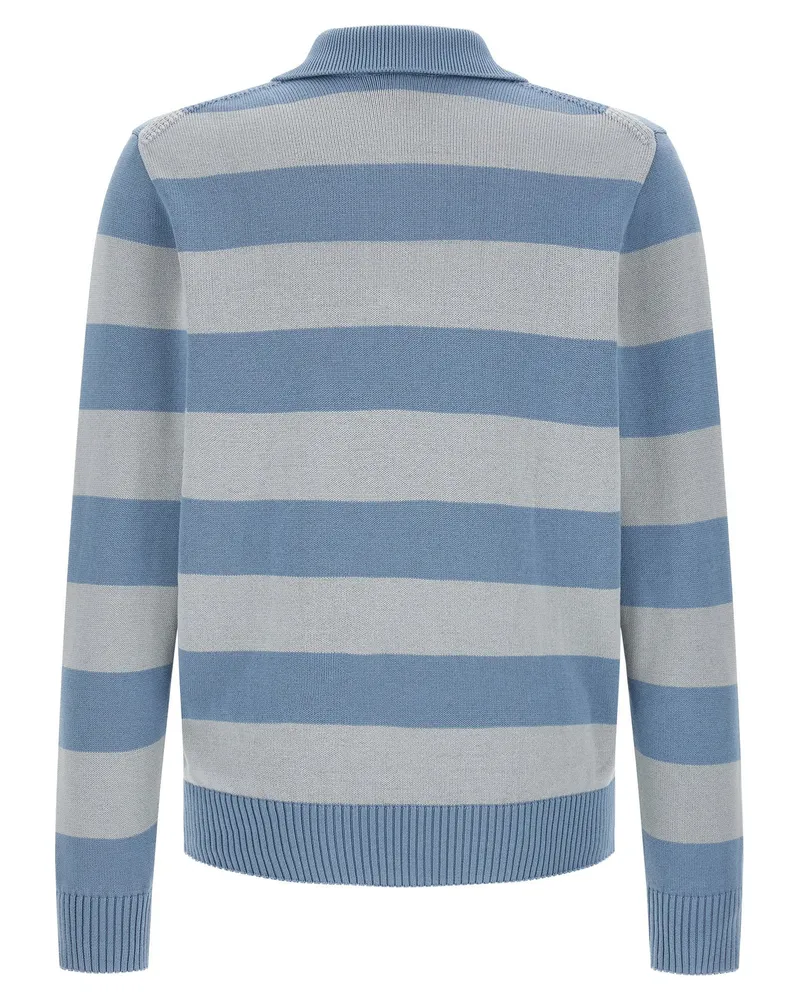 Lacoste Striped Cotton Polo — Blue Blue