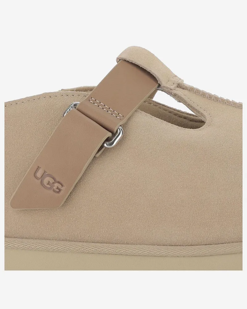 UGG Women's Mules Goldenstar Hi Suede Beige Leather Sandal Beige