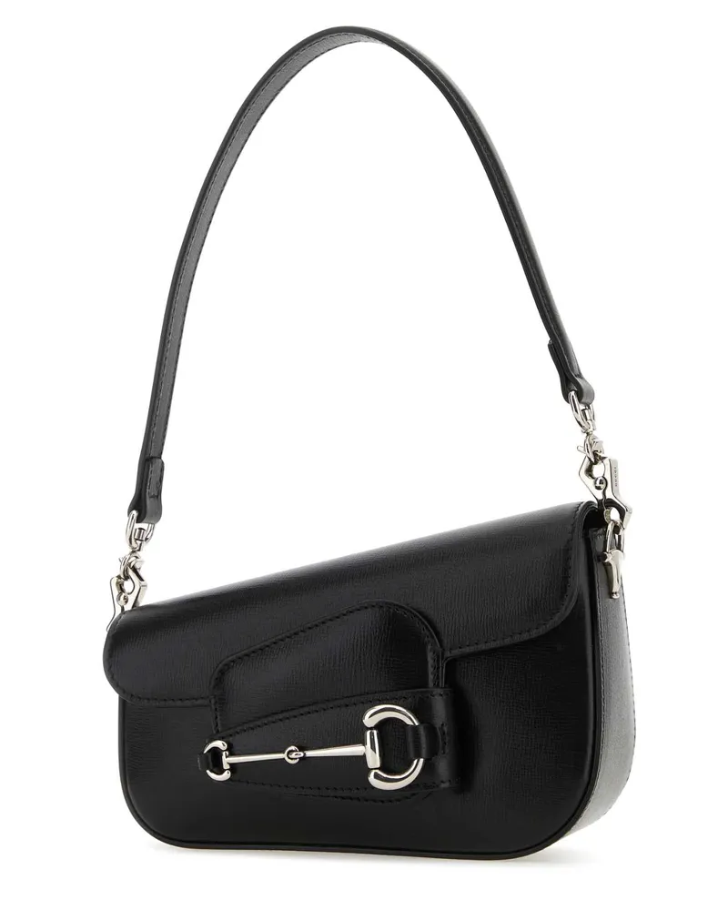 Gucci Women's Black Leather Mini  Horsebit 1955 Handbag Borse A Mano Black