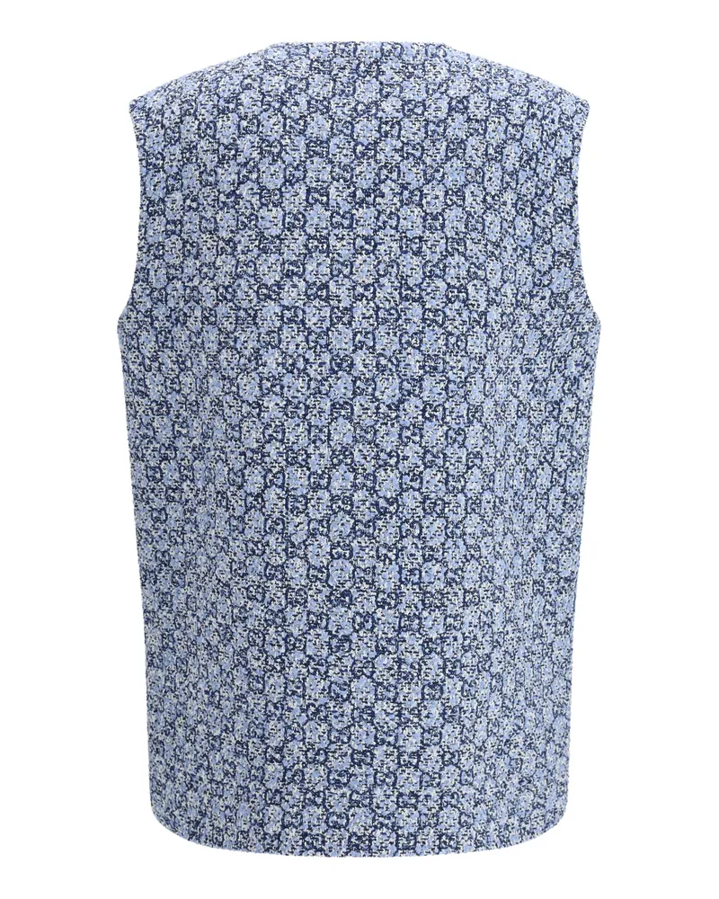 Gucci Women's Gg Tweed Vest Blue-Azure-Mc Blazers & Vests Blue/azure/mc Blue