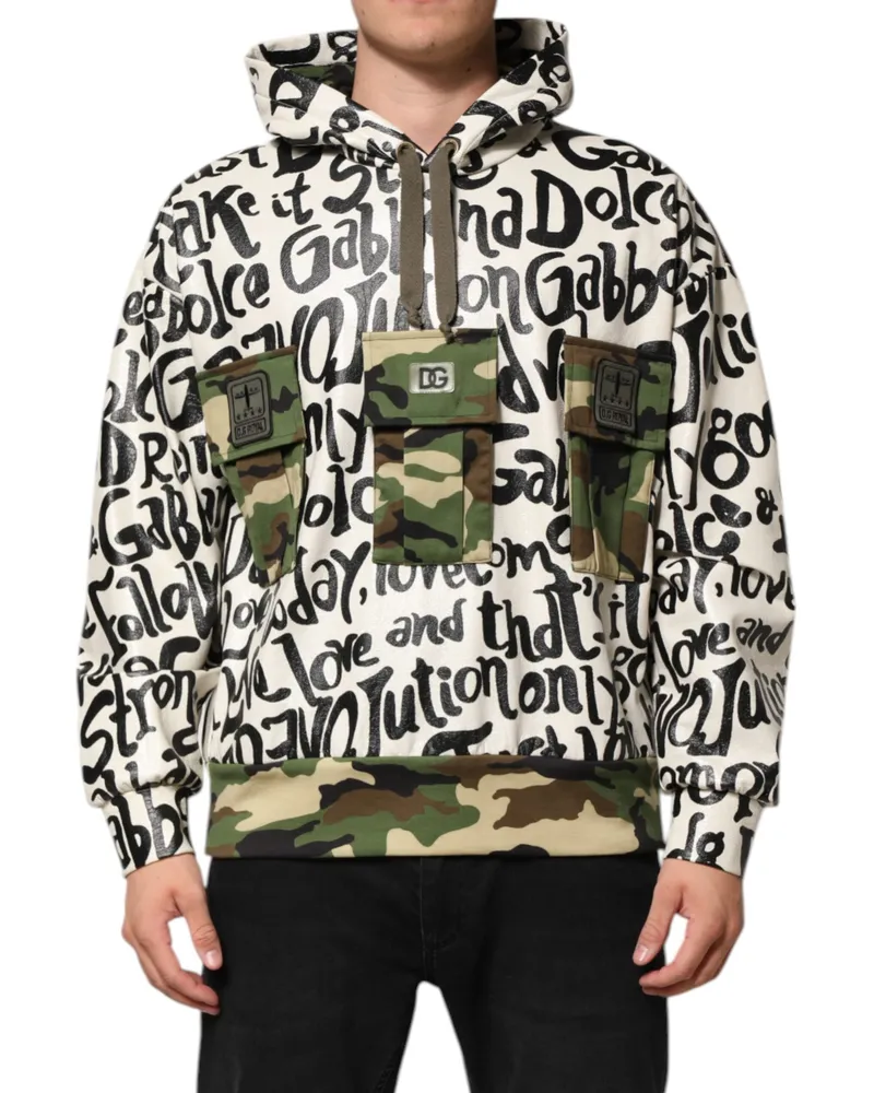 Dolce & Gabbana Men's Multicolor Hooded Dgmania Sweatshirt Sweater Polyester Cotton Clothing Multicolor