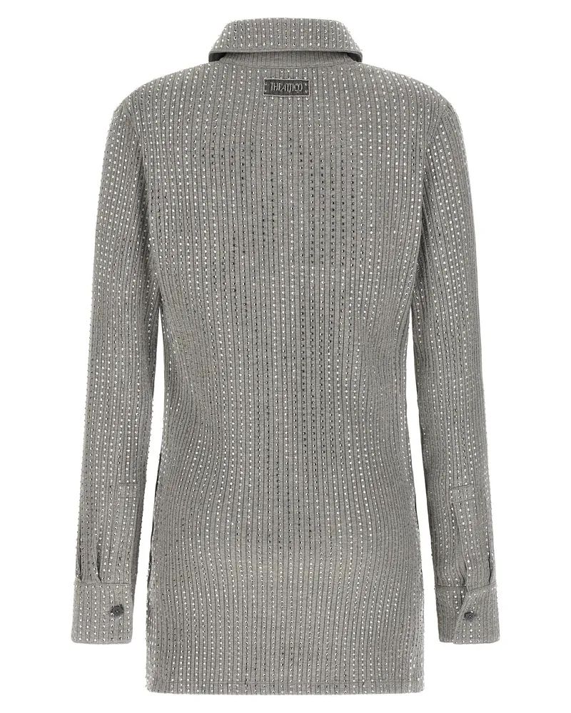 ATTICO Women's Gray Cotton Short Dress Gray