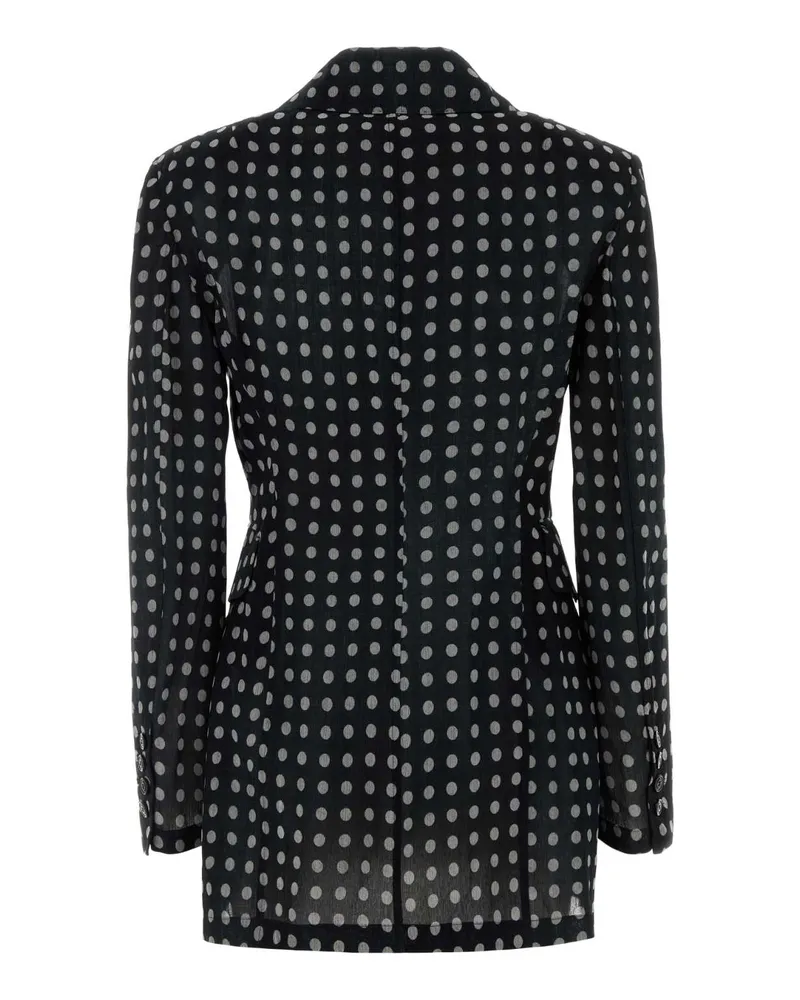 Ermanno Scervino Women's Printed Organza Blazer Bianconero Exterior: Silk Giacche E Gilet Jacket Black