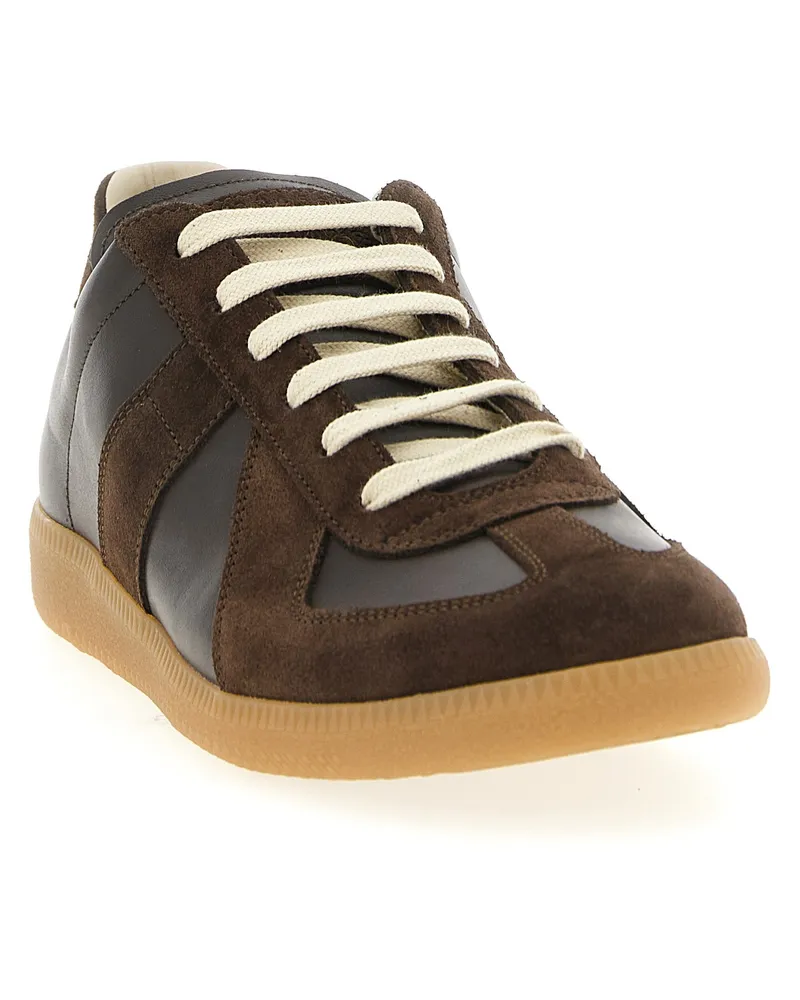 Maison Margiela Men's Brown Calfskin Athletic Sneakers Brown