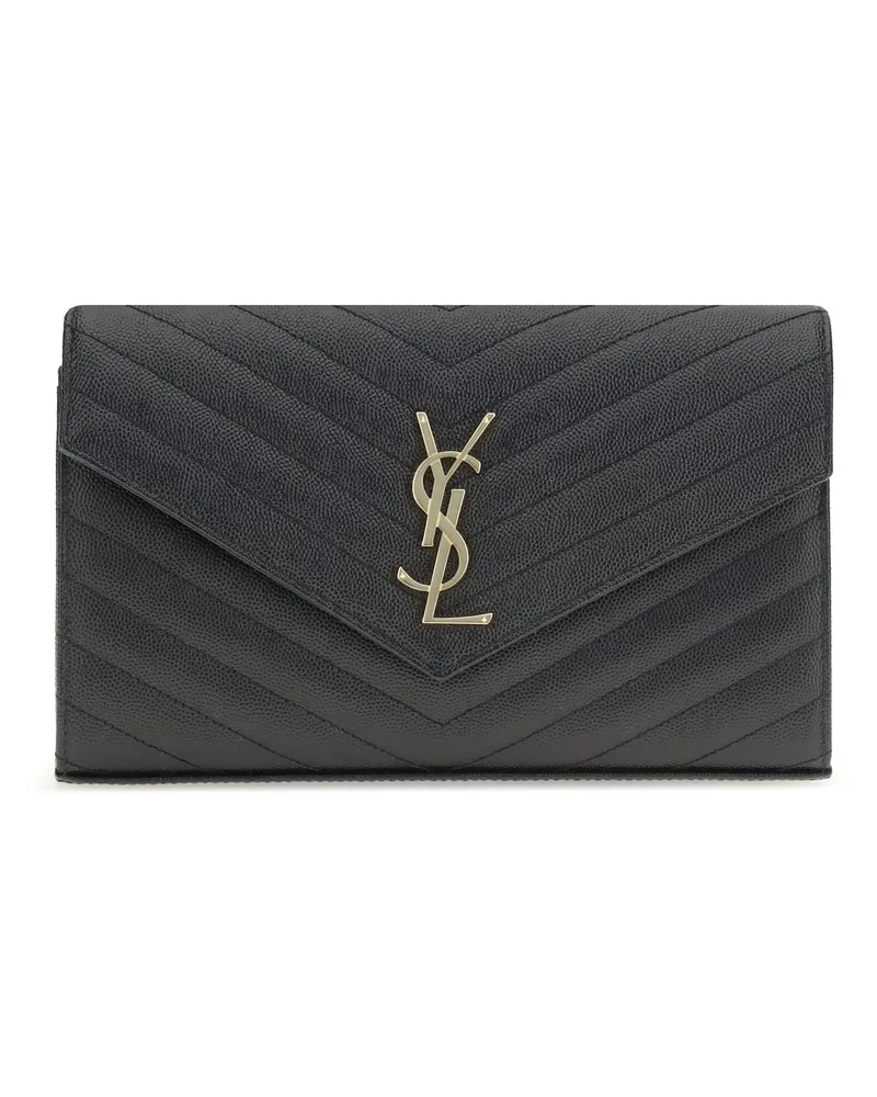 Saint Laurent Women's Matelassé Leather Shoulder Bag Black Calfskin Black