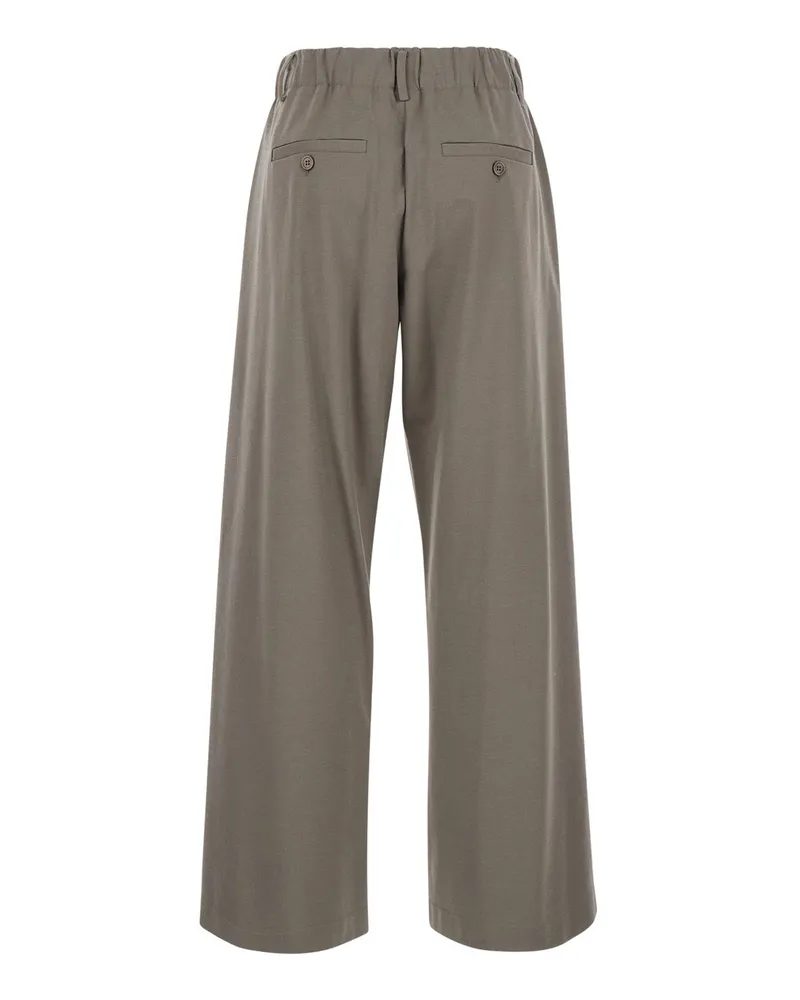 Brunello Cucinelli Women's Trousers Beige Cotton-Blend Beige
