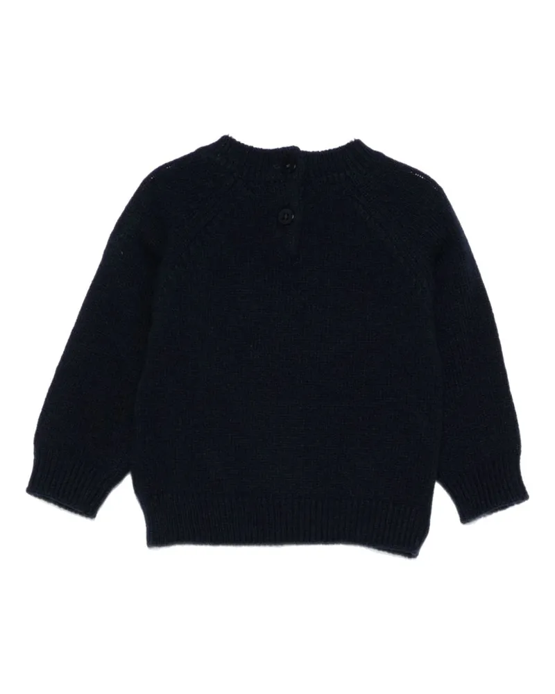 Il Gufo Dog Motif Wool Sweater — Blue Blue