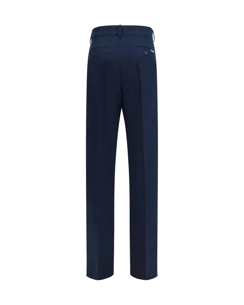 Ferragamo Men's Blue Cotton Chino Pants Navy