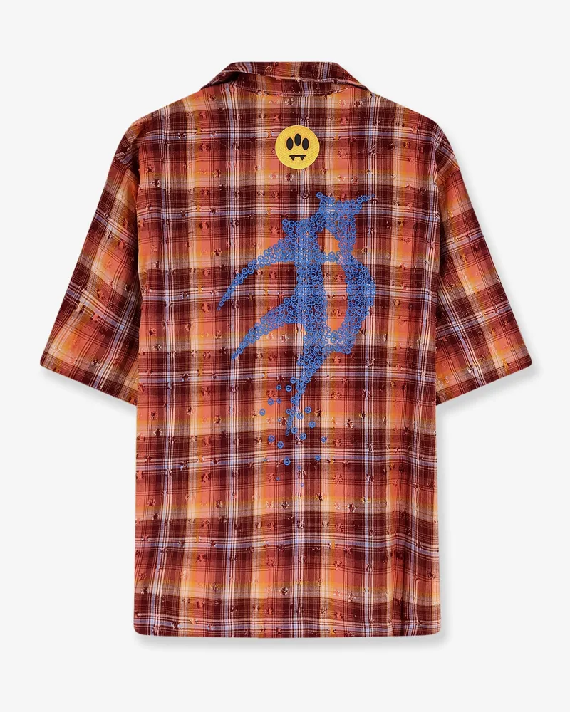 BARROW Men's Shirt Bowling-Collar Cotton Orange Orange