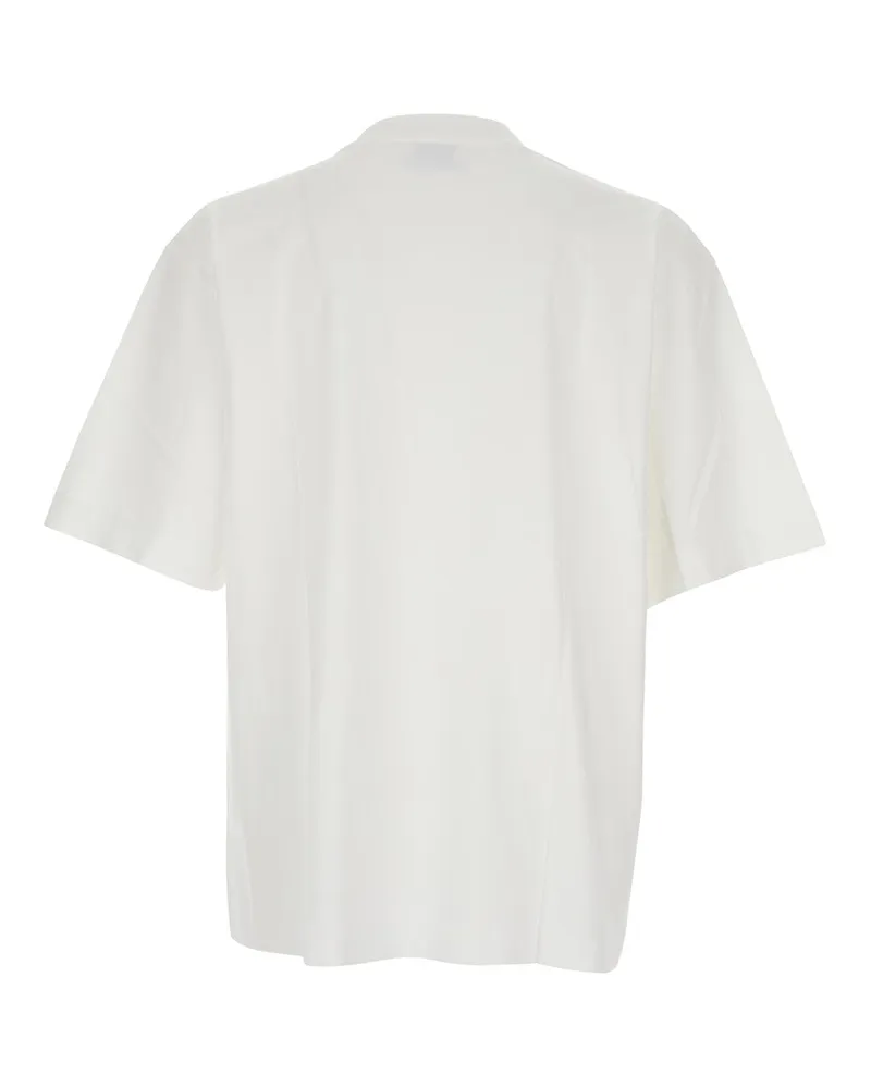 OFF-WHITE Men's T-Shirt Oversized Logo Print White Cotton T-Shirts And Polos White