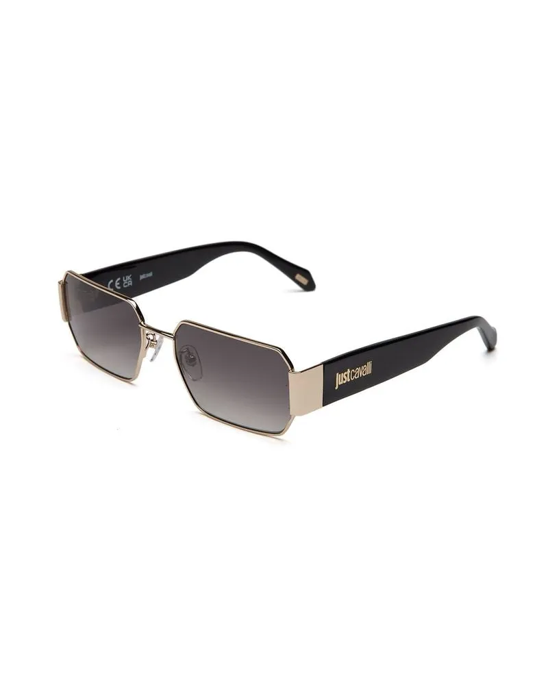 Just Cavalli SJC199 Geometric Metal Frame Sunglasses — Rose gold Rose