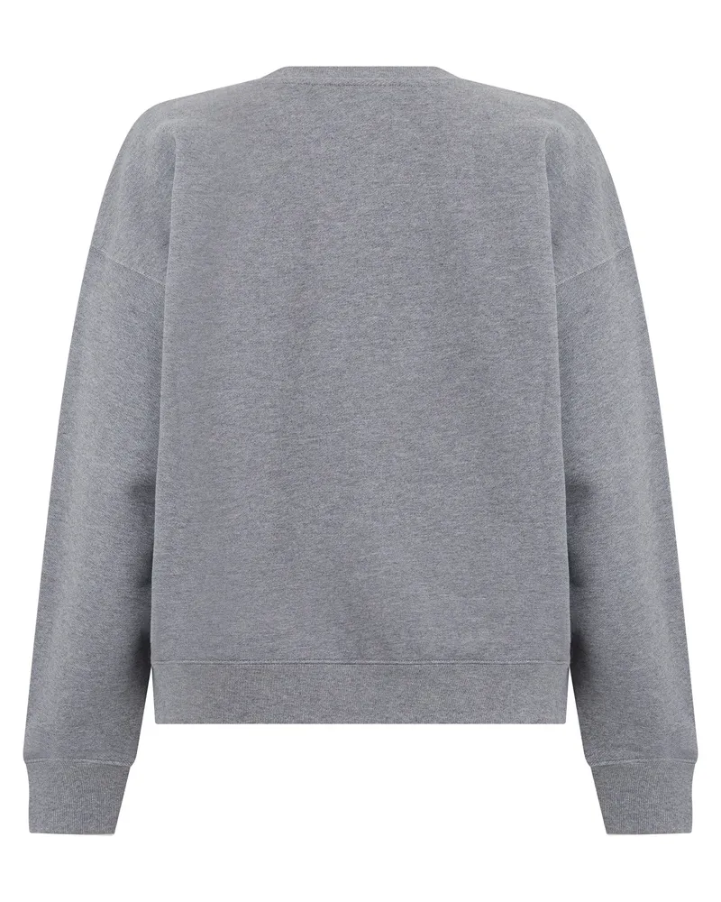Kitsuné Women Crew Neck Pullover Medium Grey Melange Cotton Sweatshirts Sweater 