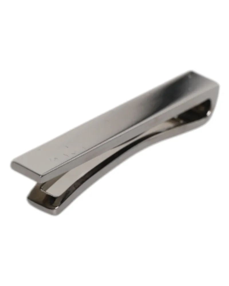 Dolce & Gabbana Men's Black Tone Brass Logo Branded Tie Clip Bar Black
