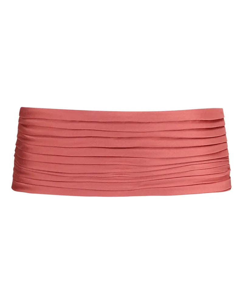 Valentino Garavani Satin Pleated Waist Belt — Pink Pink