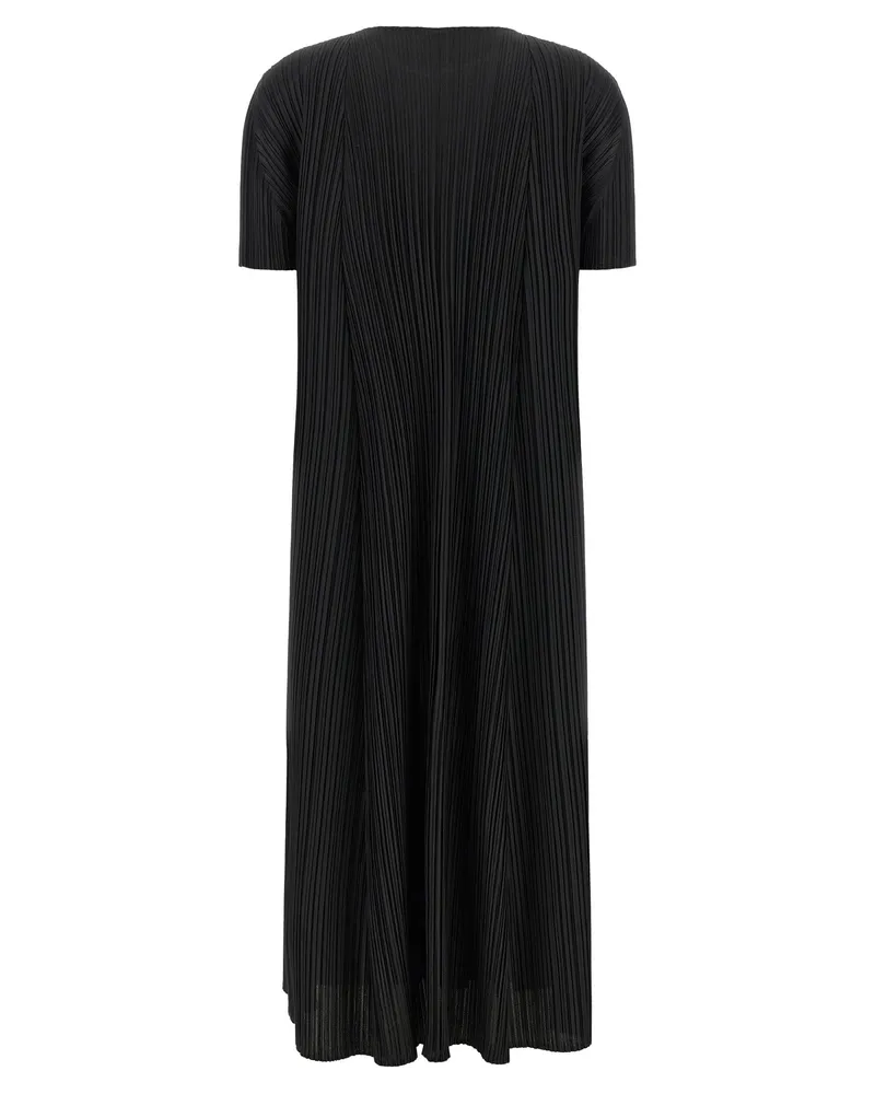 Issey Miyake Women's Black Polyester Midi Dress Black