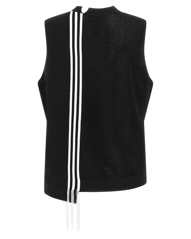 Y-3 Men Black Rayon Sleeveless Jacket Clothing Black