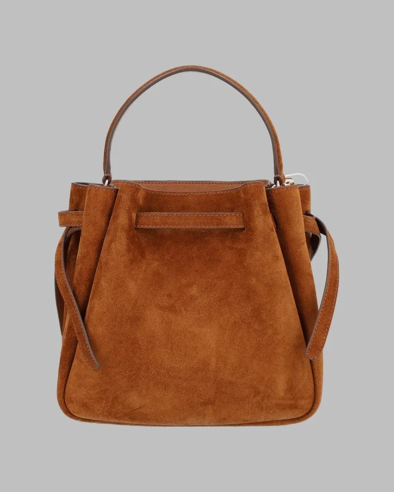 Tory Burch Romy Suede Bucket Bag — Brown Brown
