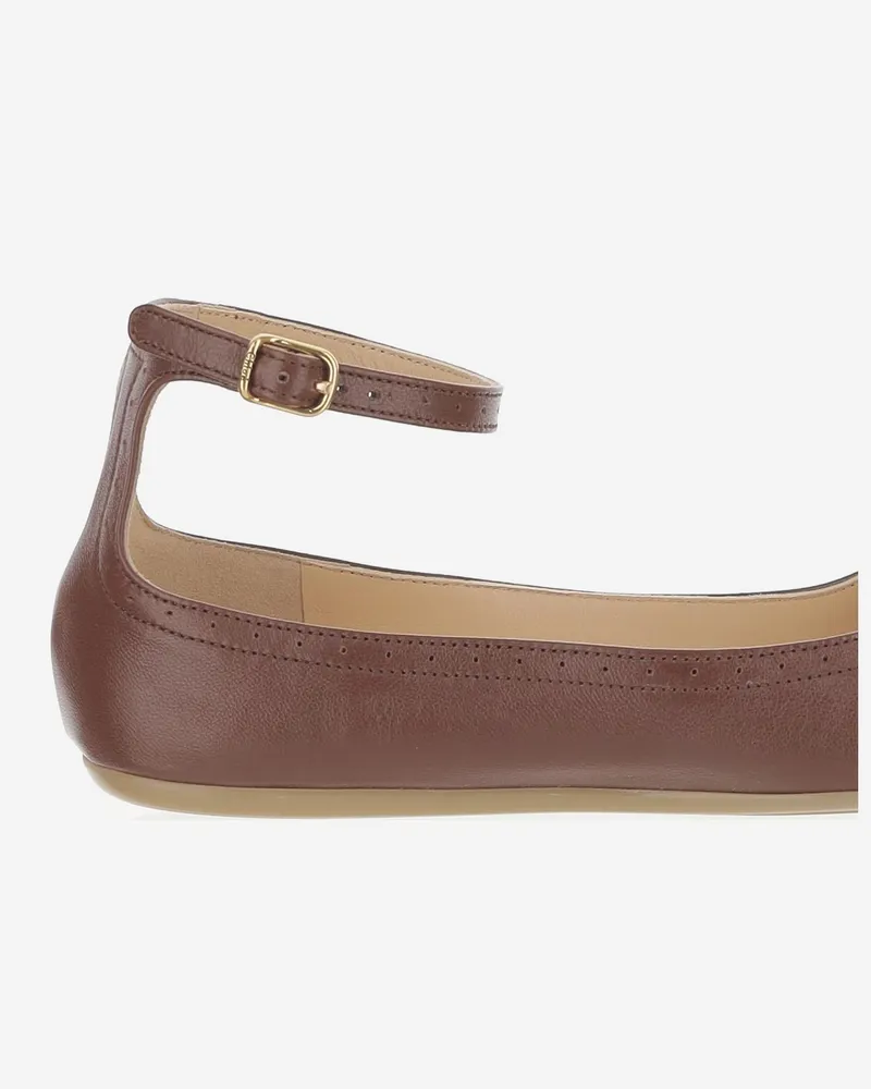 Chloé Women's Ballerina Flats Misty Leather Brown Brown