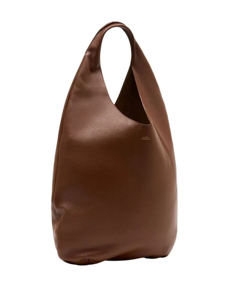 A.P.C. Women's Le Neige Shopper Bag -  Leather Brown Cowhide Totes-Shopping-Bags Brown