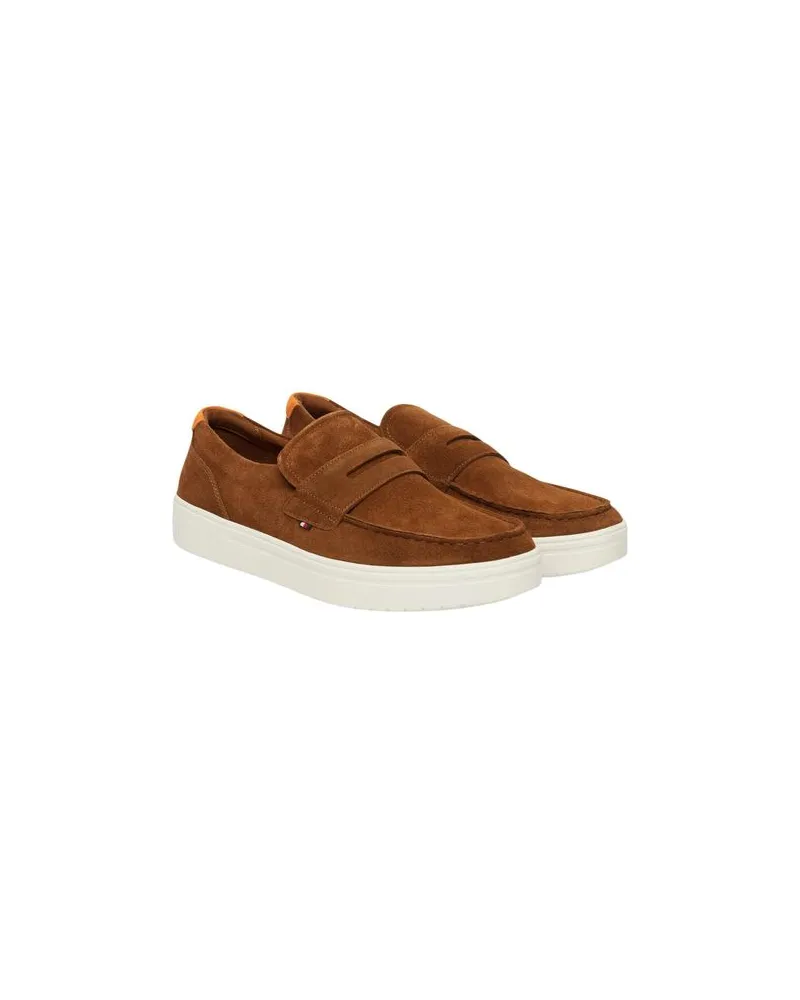 Tommy Hilfiger Suede Slip-On Loafer — Brown Brown