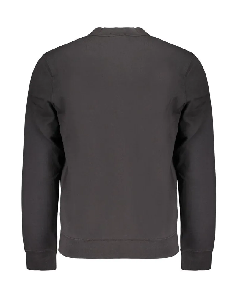 Calvin Klein Logo-Print Cotton Sweatshirt — Black Black