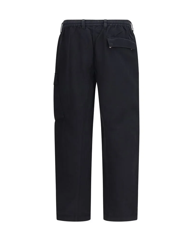 C.P. Company Men's Black Cotton Cargo Pants Black