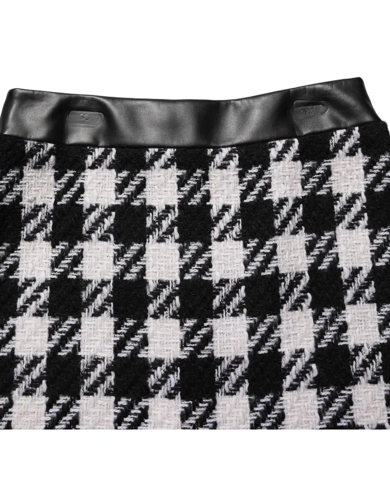Dolce & Gabbana Women's Black White Tweed Houndstooth Mini Skirt And Black
