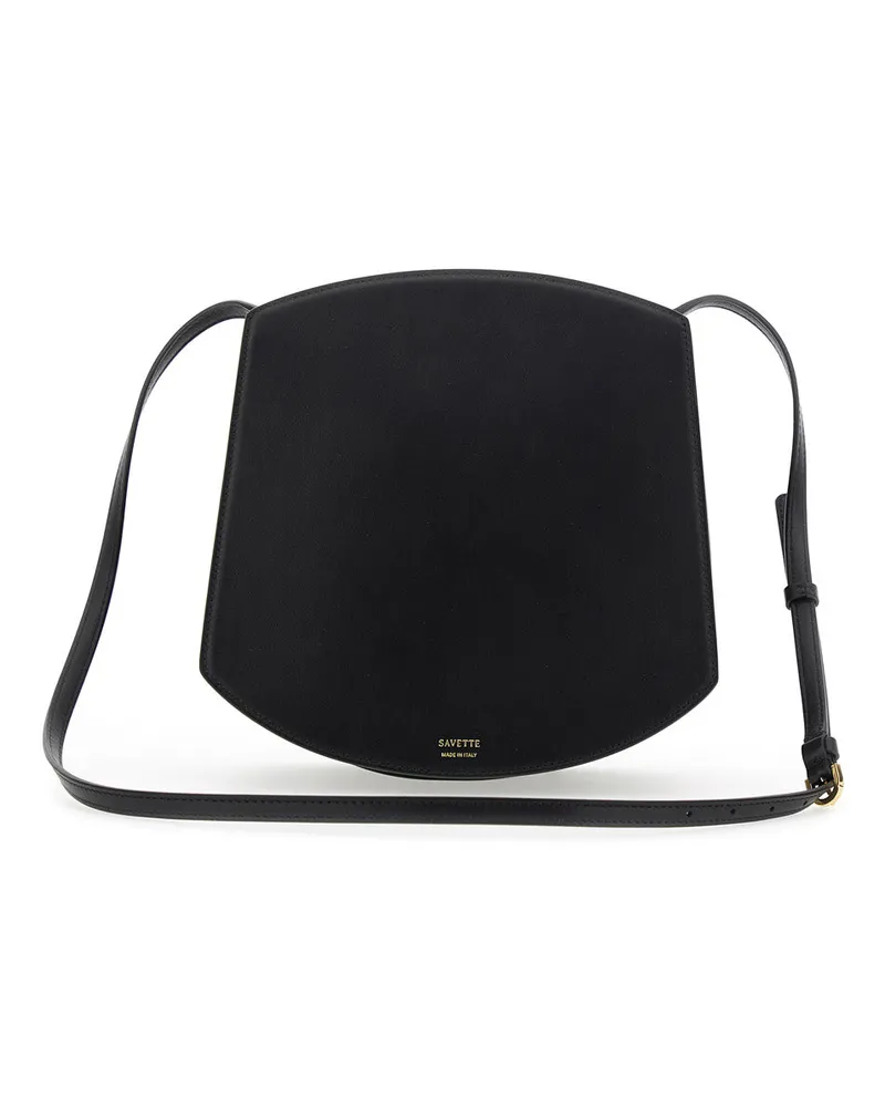 SAVETTE Women's Florence Black Crossbody Bag With Magnetic Closure Leather Shoulder Black