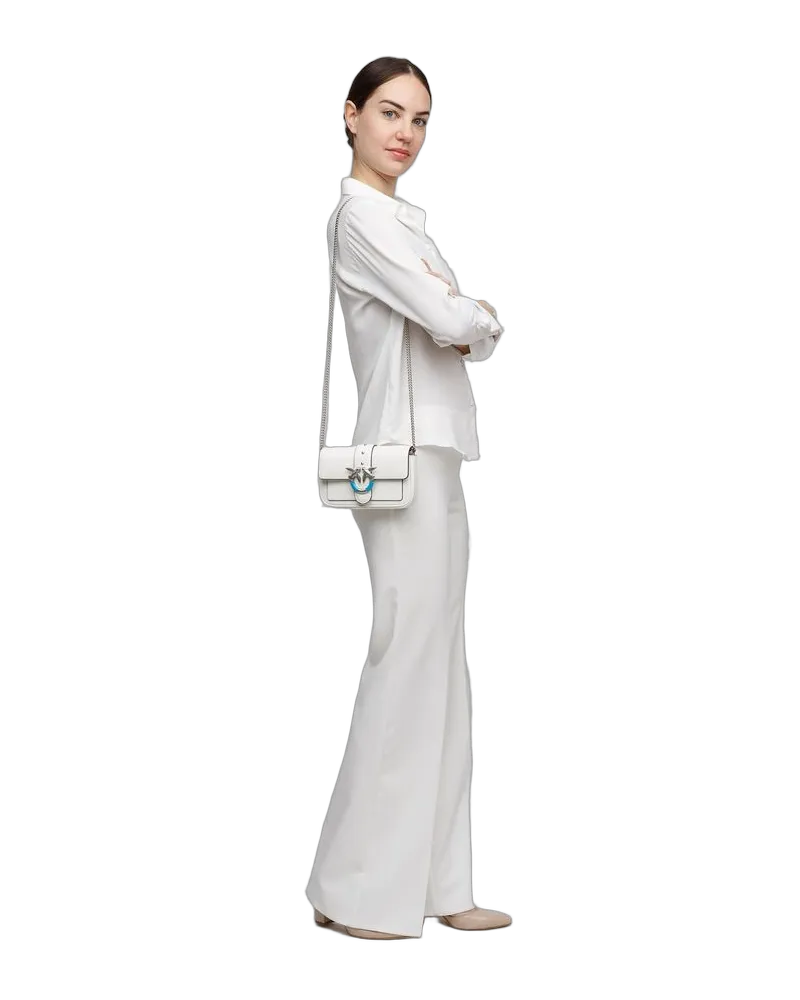 Pinko Women's Shoulder Bag White Calf Leather Shoulder-bags White
