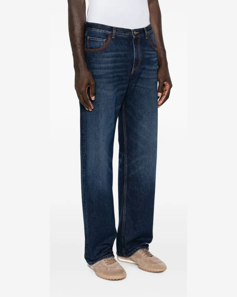 Etro Faded Cotton Jeans — Navy Navy