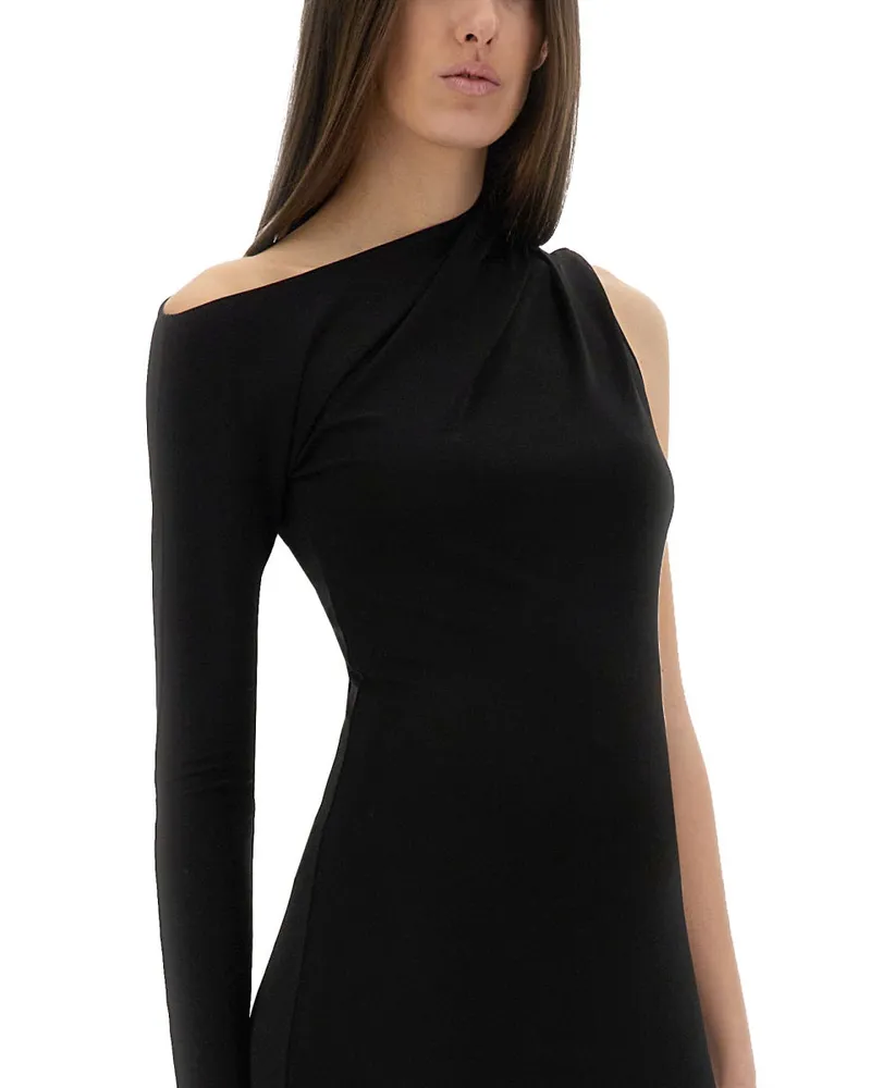Courrèges One-Shoulder Dress — Black Black