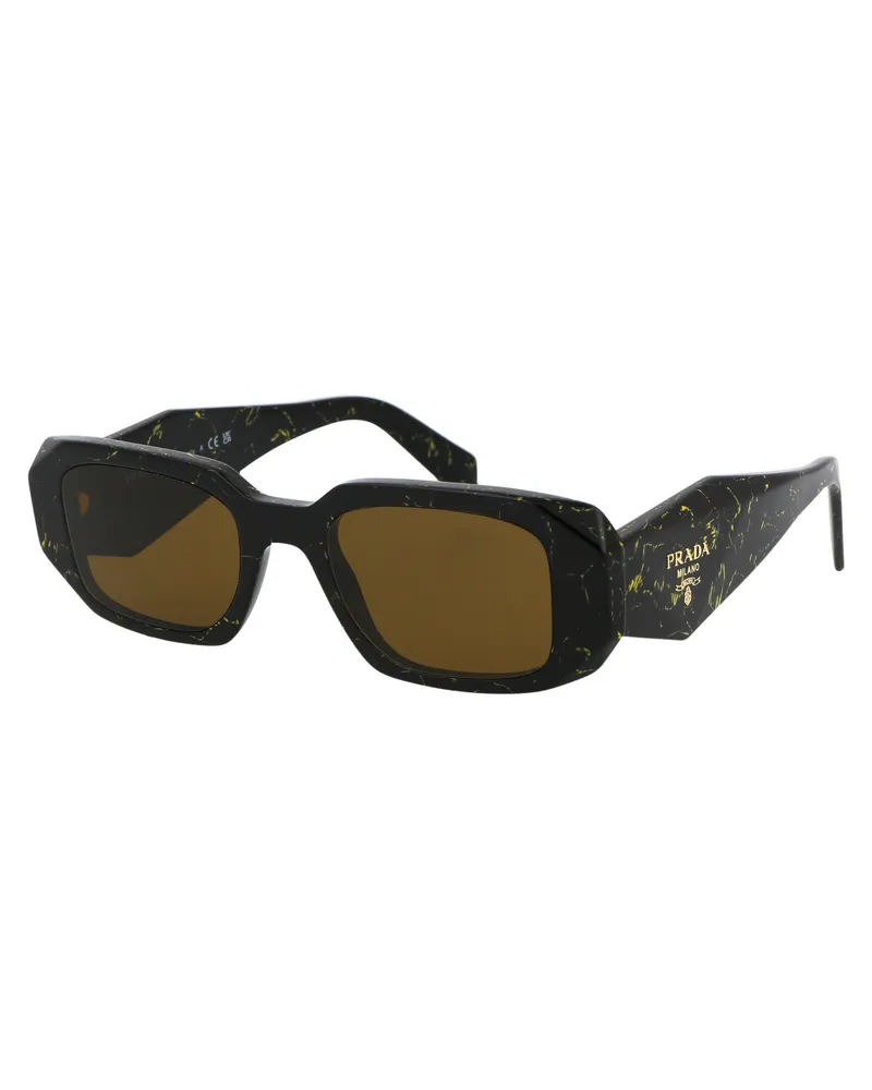 Prada Women's Sunglasses 0pr 17ws Black-Yellow Marble Acetate Black/yellow Black