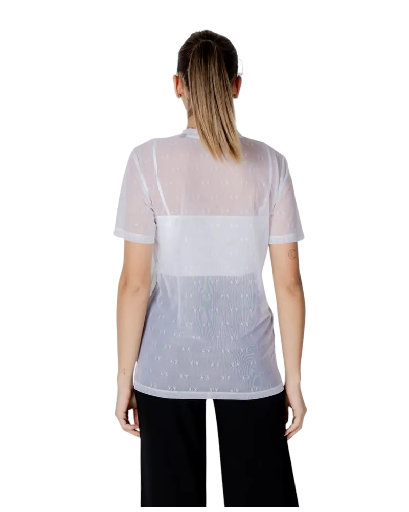 Armani Exchange Logo-Patterned Polyamide T-Shirt — White White