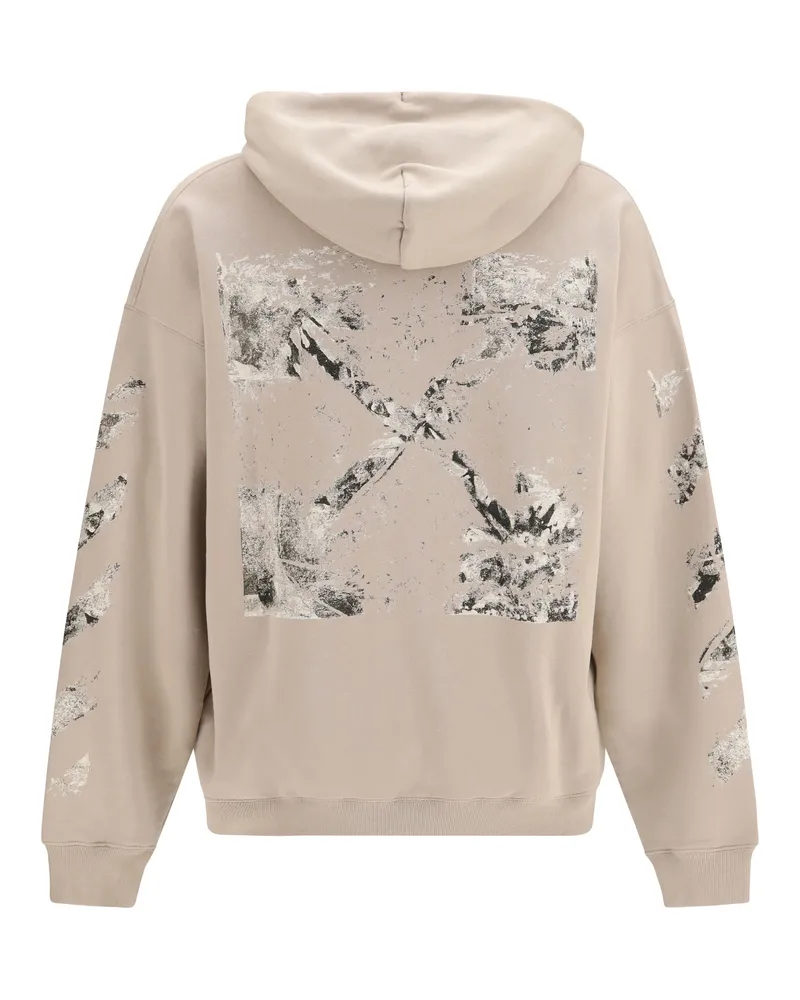 OFF-WHITE Men's Spray Arrow Hoodie String Cotton Sweatshirts Sweater Beige