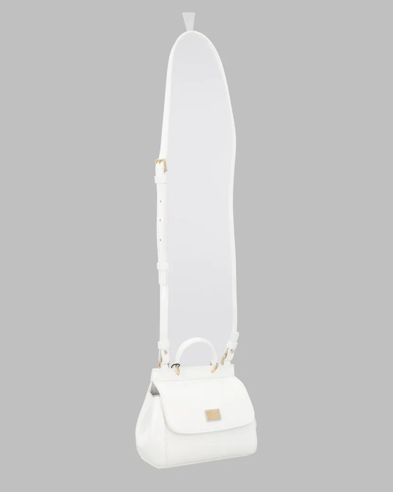 Dolce & Gabbana Patent Calf Leather Shoulder Bag — White White