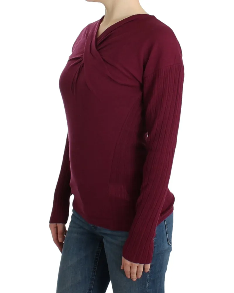 Roberto Cavalli Women's Purple Knitted Wool Sweater Virgin Clothing Purple