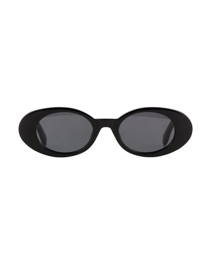 Palm Angels Oval Full Rim Sunglasses — Black Black
