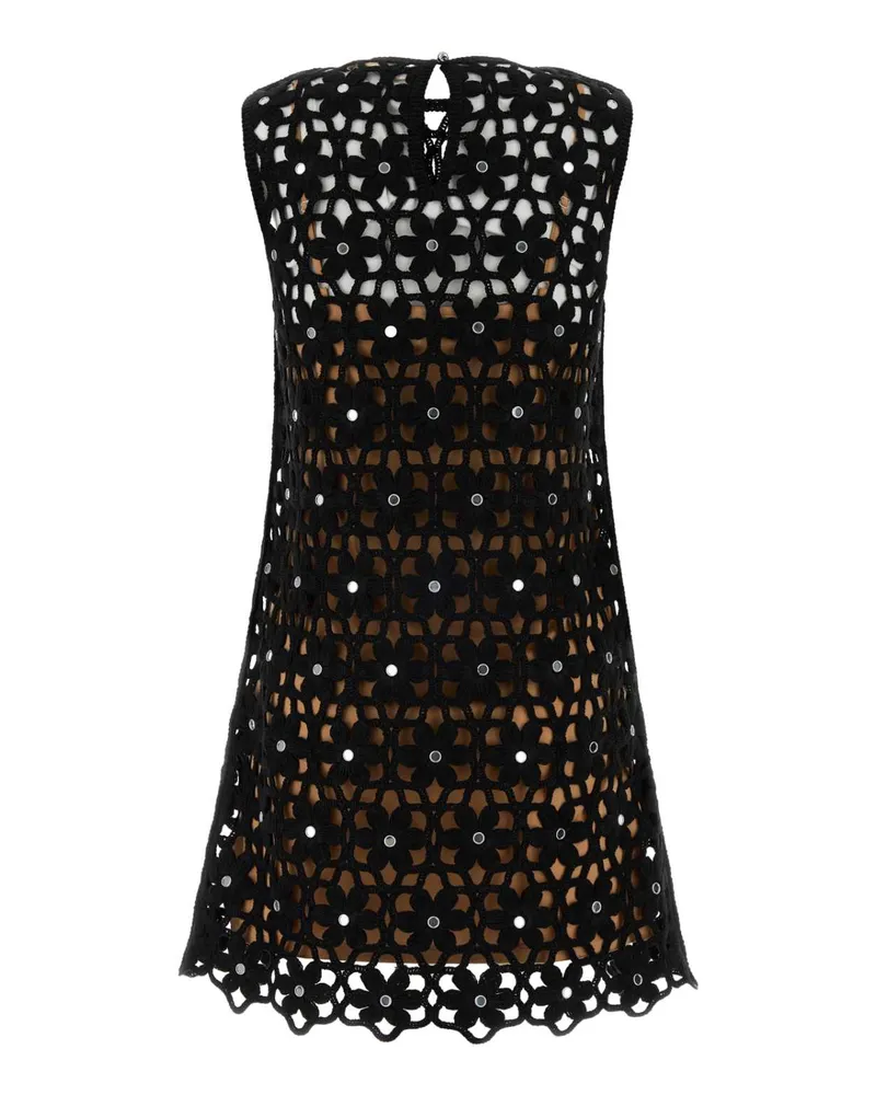 Michael Kors Women's Black Crochet Mini Dress Polyester Black