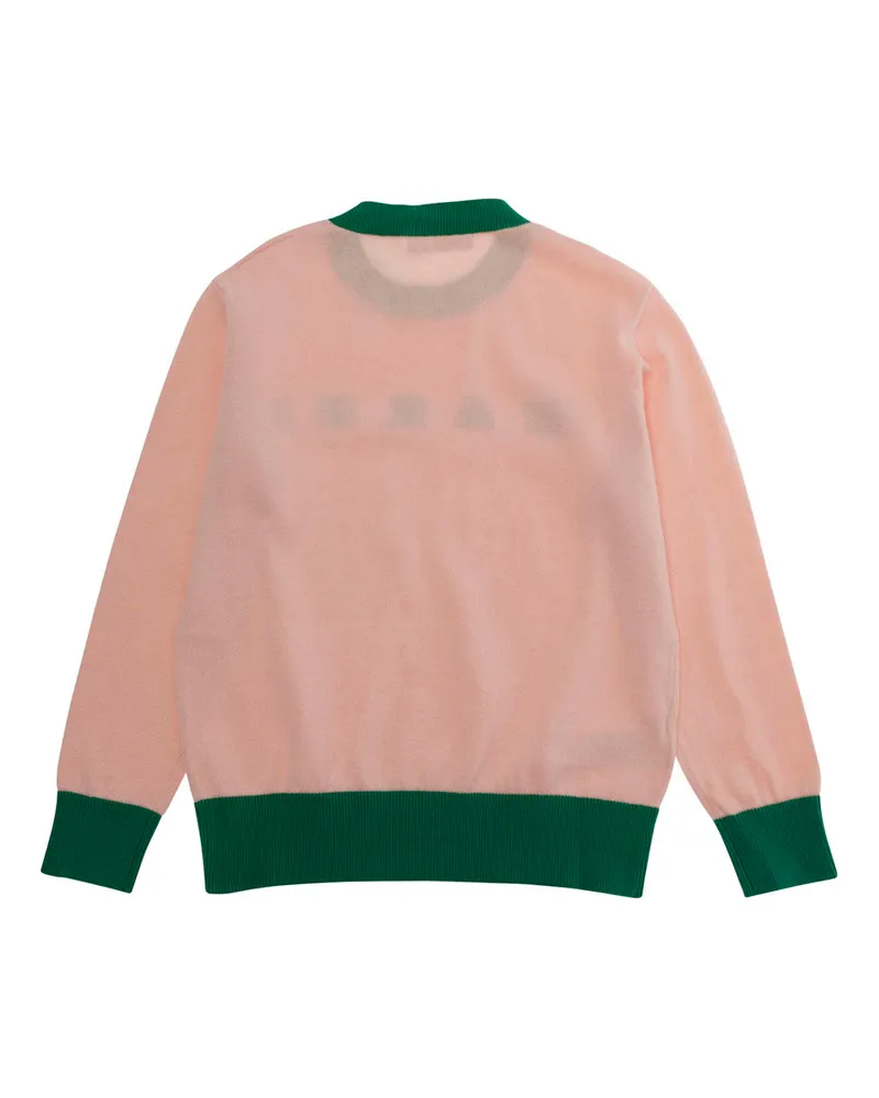 Marni Boys' Kids Crew Neck Sweater Pink Cotton Tops Top Pink